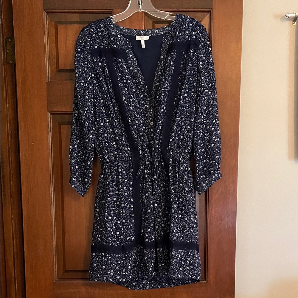 Joie Navy and White Floral Dress